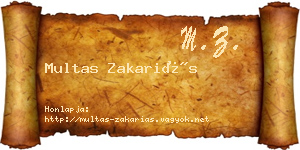 Multas Zakariás névjegykártya